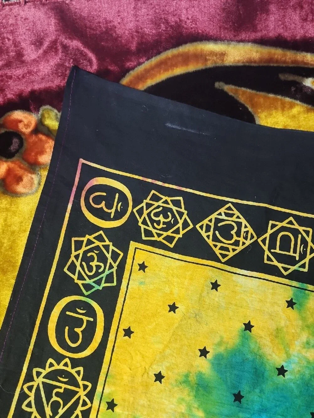 Boho Tie-Dye Chakra Wall Tapestry - Multicolor 28